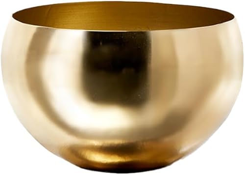 Serene Spaces Living Cuenco de metal de color dorado ideal para bodas, fiestas, eventos, restaurantes, decoración del hogar, mide 3.5 pulgadas de