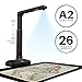 VIISAN Large Format Book & Document Scanner, Capture Size A2/A3, 26MP USB Document Camera with Auto-Flatten, Fingerprint Removal Technologies, Multi-Language OCR, Compatible with Windows & macOS