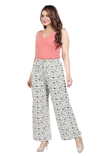 Image of BENKILS Traditional 100% Cotton Print Palazzo Pants for Women - Available Size - M, L, XL, 2XL, 3XL,4XL