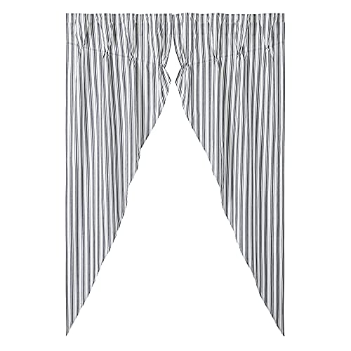 VHC-Brands-Sawyer-Mill-Ticking-Stripe-Prairie-Panel-Black-84x36x18-Set-of-3 VHC Brands Sawyer Mill Ticking Stripe Prairie Panel Black 84x36x18 Set of 3