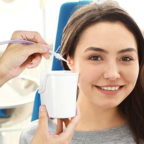 ETEREAUTY Ear Wax Removal Tool, Ear Cleaning Irrigation Kit, Includes 25 Disposable Tips, Basin, Syringe, Long Hose, Curette Set, Towel and Cotton Swab