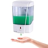 interhasa! Automatic Soap Dispenser Wall Mount, Hand Sanitizer Dispenser 600ml/20oz Touchless Sensor Hand Free Soap Dispenser for Gel/Liquid , ABS Plastic, White