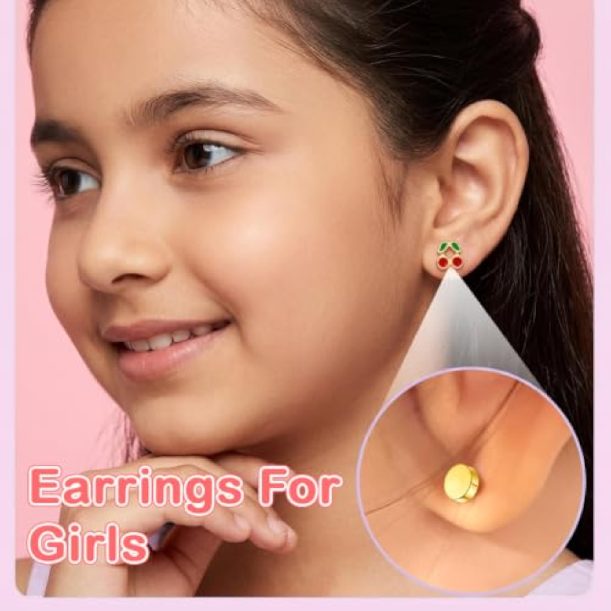 4 Pairs Stainless Steel Flat Back Stud Earrings