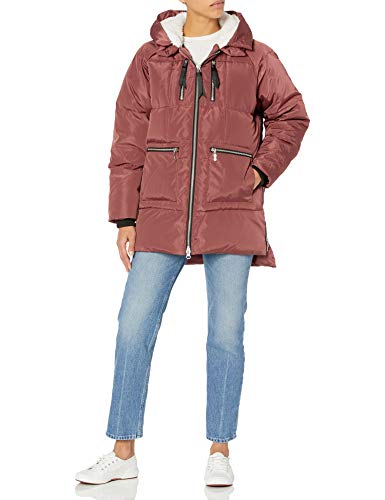 Tribal Women's Cocoon Puffer W/Sherpa Hood-Cinnamon, L