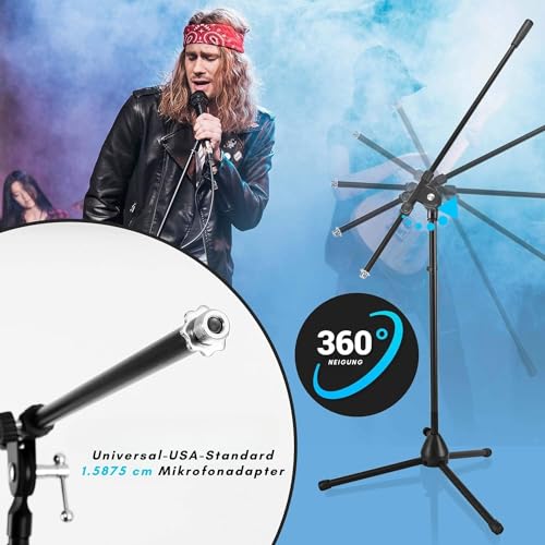 Pyle PMKS56 Heavy Duty Microphone Stand-Height Adjustable From 51.2'' To 78.75'' Inch High W/Extendable Telescoping Boom Arm 29.5'' And Stable Tripod Base-Clutch In T-Bar Adjustment Point Pmks56 thumb #2