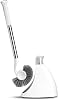 simplehuman BT1083 Toilet Brush with Holder, Stiff Outer Bristles, Drip-Free Design, Easy to Store, Removable Brush Head, Stainless Steel Rod, White Plastic