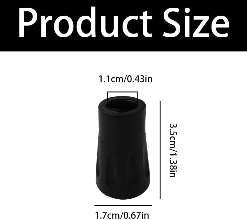 Miniatura 2 de 16 piezas de repuesto de puntas de bastón de senderismo, puntas de goma de 0.433 in, protectores para bastones de senderismo, bastones de esquí,