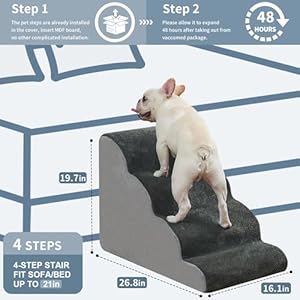 BOMOVA-Dog-Stairs-for-Small-Dogs-4-Step-Dog-Steps-for-Bed-and-Couch-High-Density-Foam-Pet-Stairs-for-Small-Dogs-and-Cats-Non-Slip-Bottom-Dog-Ramp-Grey-2345-Steps - Cucciolini Doodles   BOMOVA-Dog-Stairs-for-Small-Dogs-4-Step-Dog-Steps-for-Bed-and-Couch-High-Density-Foam-Pet-Stairs-for-Small-Dogs-and-Cats-Non-Slip-Bottom-Dog-Ramp-Grey-2345-Steps