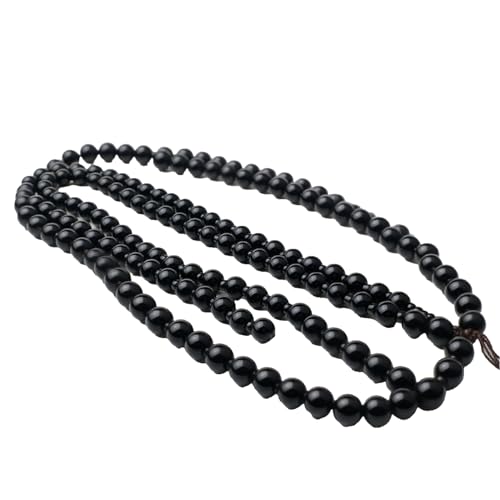 4. Modern Sleek All-Black Bracelet with 6mm High-Shine Black Round bracelet and Tiny Black Spacers