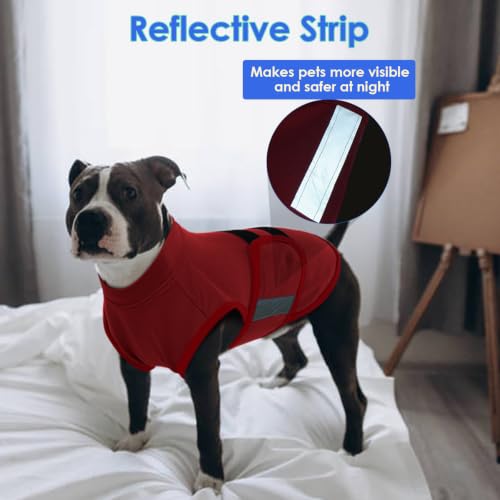 Image of MIGOHI Dog Anxiety Relief Coat,Comfort Anxiety Vest for Dogs,Adjustable Dog Anxiety Calming Wrap for Fireworks,Travel,Separation,Anxiety Jacket for Small Dogs,S,Rosy-Red