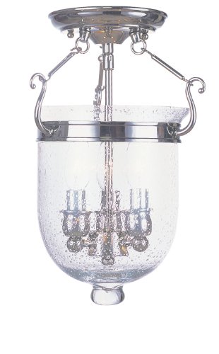 Livex Lighting 5081-35 Flush Mount with Seeded Glass Shades, Polished Nickel Livex Lighting 5081-35 Flush Mount with Seeded Glass Shades, Polished Nickel