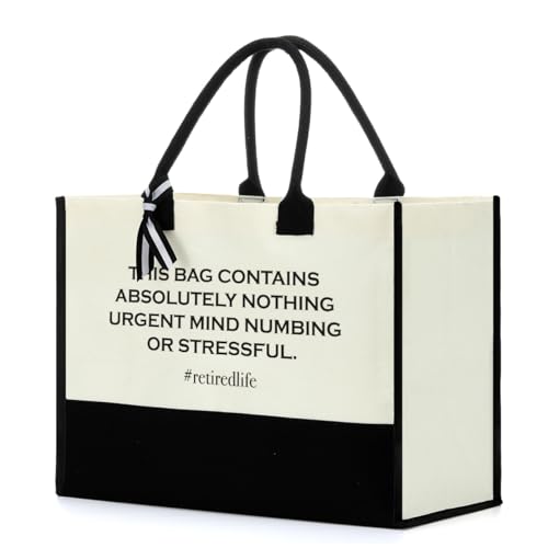 Retirement Gifts for Women Retirement Decorations Shopping Bag Grocery Bag Reusable Tote Bag Appreciation Gifts for Retired Teacher Nurse Coach Going Away Leaving Gift for Coworker Boss