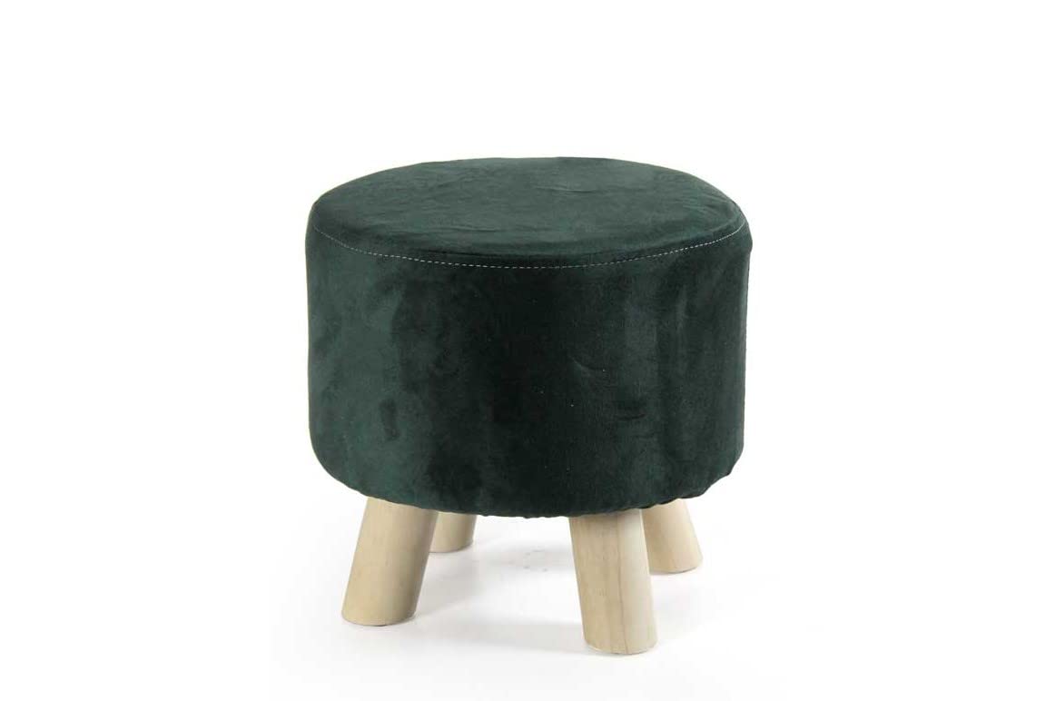 Pouf Sgabello In Tessuto Grigio