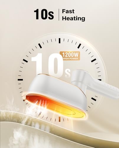 Eue DS-700 Travel Steamer Iron For Clothes, 1200W Portable Handheld Steamer Iron 4Mode With Lcd Display 10S Fast Heating 180° Swivel Handle Powerful Wrinkle Remover, Garment Steamer thumb #2