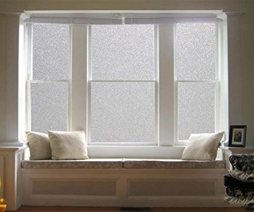 Qualsen Bamboo Static Decorative Privacy Window Films(17.7 X 78.7Inch) And Qualsen Frosted Glass Privacy Window Film Matte White(23.6 X 118 Inch) #TOP5