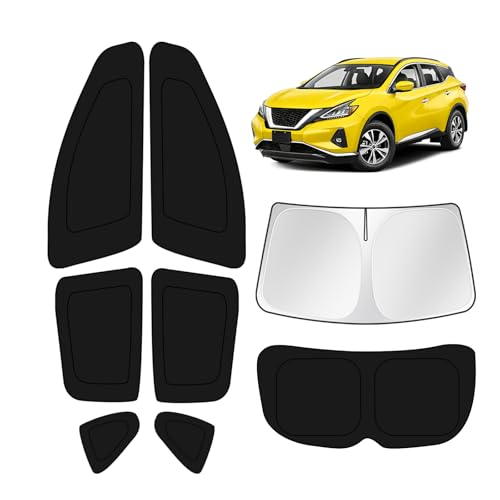 Image of KUST Car Window Shades for Nissan Murano 2015-2020 2021 2022 2023 2024 Windshield Sun Shade Side Window Cover UV Block Privacy Protection Accessories for Camping Blackout Rear Back Full Set 8PCS