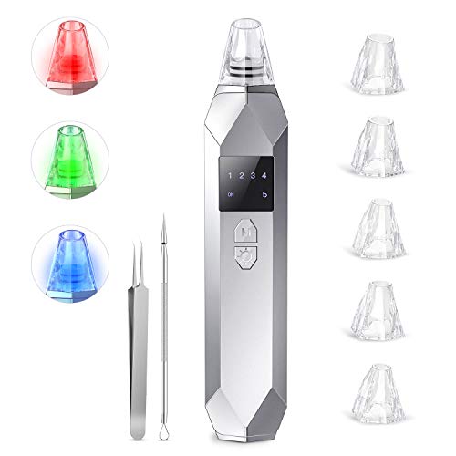 Preisvergleich Produktbild Mitesserentferner Mitesser Entferner Maybeau Mitesser Sauger Porenreiniger 5 Stufen USB Wiederaufladbar mit 5 Austauschbare Schönheit Köp 3 Hautpflegemodus Multifunktionaler Mitesser Saugnapf