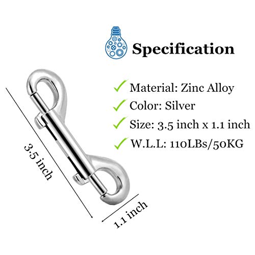 Bolt Snaps Double Ended Hook 6 Set 3.5Inch/90Mm Zinc Alloy Trigger Metal Clips For Key Chain Dog Leash Horse Pet Sling Feed Buckets #TOP1