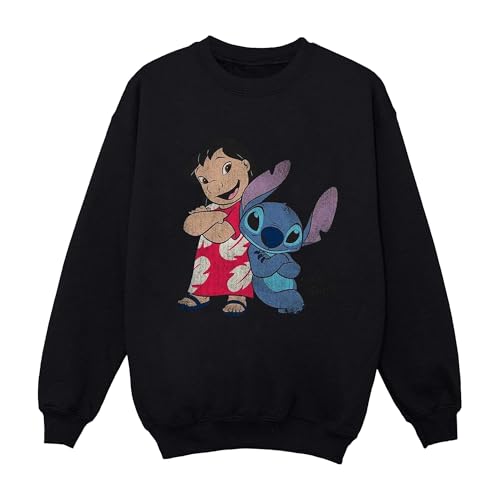 Image of Disney Girls Lilo And Stitch Classic Sweatshirt 7-8 Years Black