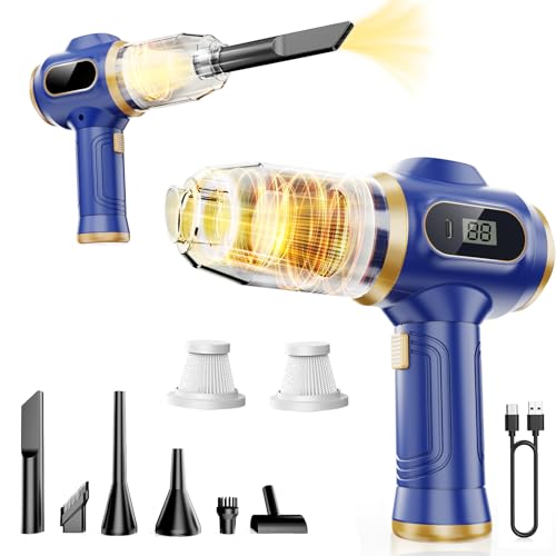 Image of Car Vacuum Portable Cordless 17000Pa Cordless Mini Handheld Vacuums with LCD Display and Multi-Nozzles, High Power Wet and Dry for Car, Home, Office, Pet, Compact and Portable Design