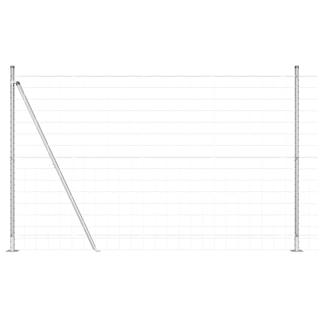 Steel Garden Fence Panel Set with Posts 1.5m x 10m Silver Outdoor Boundary for Pet Enclosure and Privacy Backyard Heavy Duty Weather Resistant