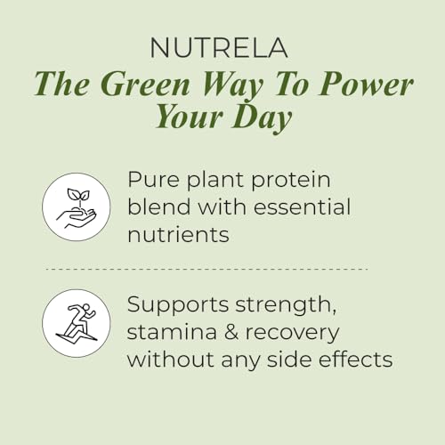 Image of Nutrela Green Plant protein Powder - 500g (Chocolate) | Brown Rice & Pea with Multivitamins & Minerals