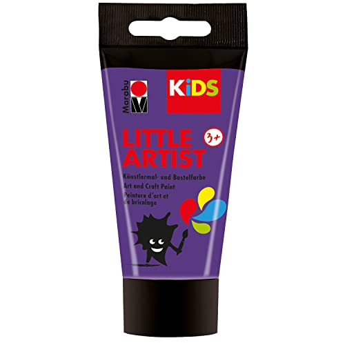 Marabu KiDS Little Artist 75 ml, Violett, Künstlermal- und Bastelfarbe für Kinder ab 3 Jahren, Kindermalfarbe auf Wasserbasis, auswaschbar, Made in Germany, vegan, glutenfrei, 03050002251