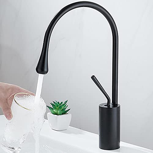 Robinet lavabo rotation à 360° en laiton brossé eau chaude froide