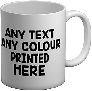Shopagift Personalised Any Text Any Colour Printed Here White 11oz Large Mug Cup