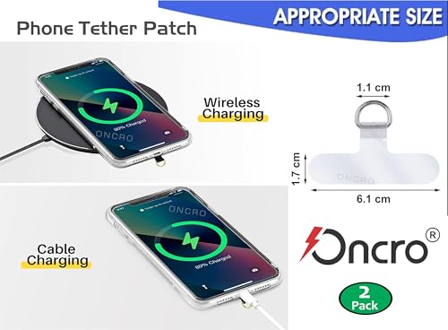 Image of Black White Blue Smiley Pack of 2 pc Phone Tether Tab pad Universal Lanyard Patch Without Adhesive Anti-Lost Attachment Hanging Metal Ring for Smartphone Mobile Wrist charm (White Patch)