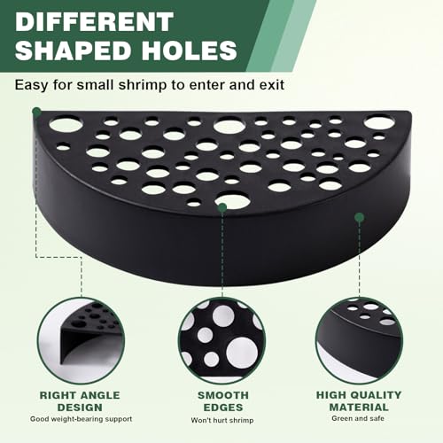 Swirge 1Pcs Shrimp Breeding Protector, Hideout Caves for Shrimp, Aquarium Fish Tank Decorations Accessories (Black)