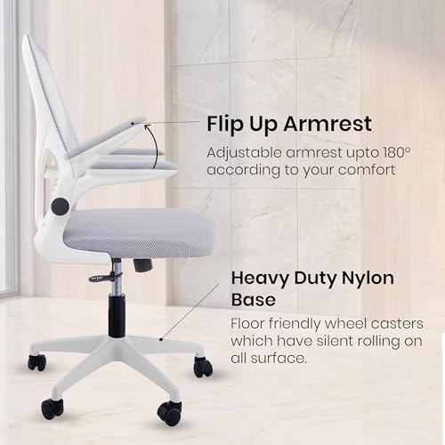 Image of Casa Copenhagen Grey White | Mid Back Imported Mesh Fabric Boss Office Chair | Y Design Ergonomic Back Support | 2D Aero Design Adjustable Armrests | Synchro Tilt Lock Mechanism | Adjustable Lumbar