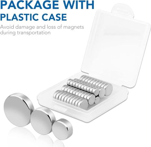 Image of TRYMAG Small Neodymium Magnets, 3 Different Size Refrigerator Magnet 60Pcs