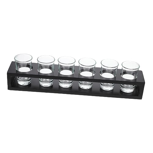 OUNONA 1 Set Cocktail Glasses with Holder Glass Wine Cup Storage Rack for Spirits Liquor and Parties and Easy to Clean
