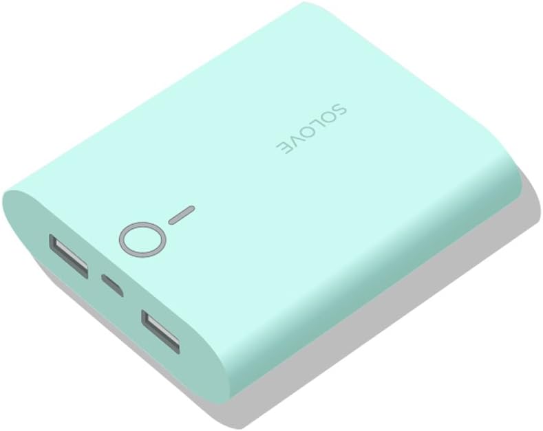 Solove F1 10000 mAh Power Bank, Dual USB Ports, 2A Fast Charge, Ultra Slim and Compact , Universal Compatible Portable Charger / External Battery Pack for iPhone, iPad, Android (Mint)