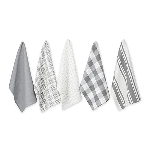 /tea Towel Set, 18x28, Gray, 5 Count