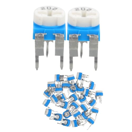 Gadpiparty 30 piezas Potenciómetro Variable Ohm Trimmer Horizontal Azul para Breadboard y Pcb Resistente Práctico