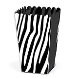 Big Dot of Happiness Zebra Print - Safari Party Favor Popcorn Treat Boxes - Set of 12