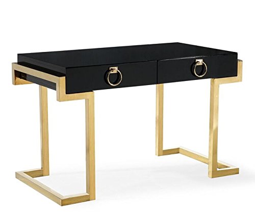 Tov Furniture The Majesty Collection Contemporary Style Bedroom Office Writing Desk Black With Gold Accents Buy Online In Faroe Islands At Faroe Desertcart Com Productid 40464640