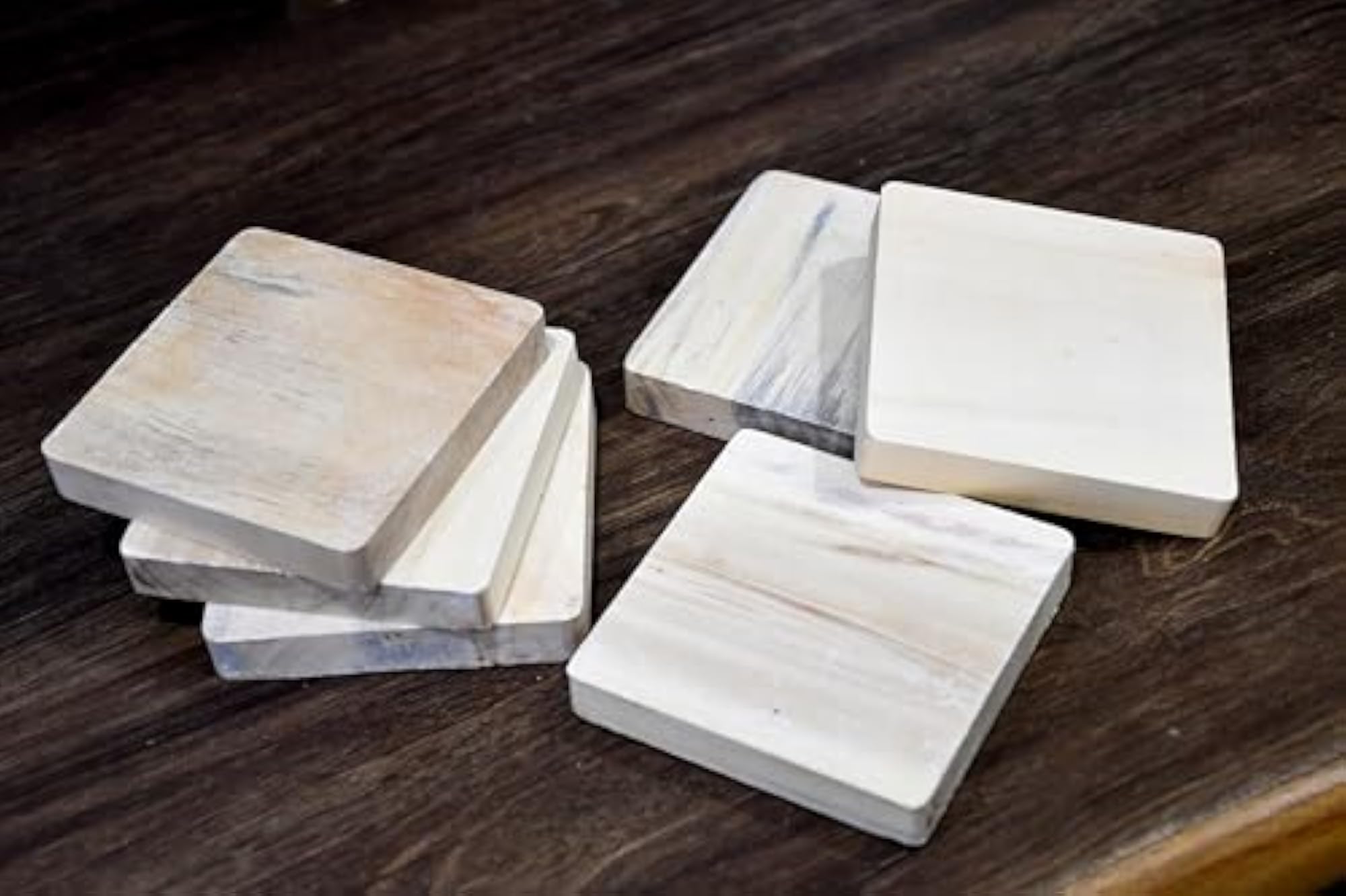 DIY Thick Wooden Coasters Square Wood Canvas
