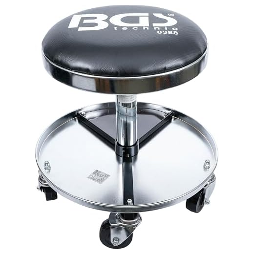 BGS 8388 | Werkstatt-Arbeitssitz mit 5 Rollen | Ø 360 mm