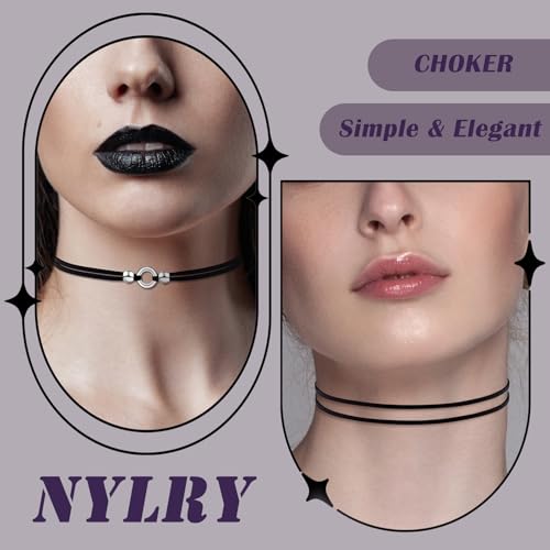 5PCS Black Choker Necklace for Women Black Velvet Choker Set Emo Chokers Gothic Necklace Goth Accessories Sexy Collar Chokers for Women Gothic Jewelry Set Halloween Gifts3