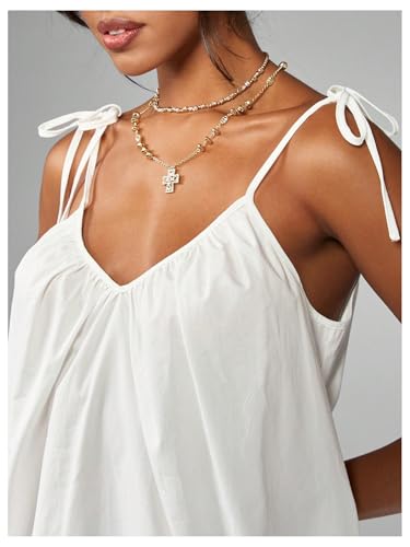 SOLY HUX Sundresses for Women Sleeveless Tie Shoulder Smocked Mini Dress Beach Vacation Outfits3