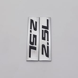 2X Chrome Metal 2.5L Logo Car Emblem Premium 3D 2.5 V4 Badge Auto Door Fender Sticker Side Wing Decal (2.5L,Silver&Black)