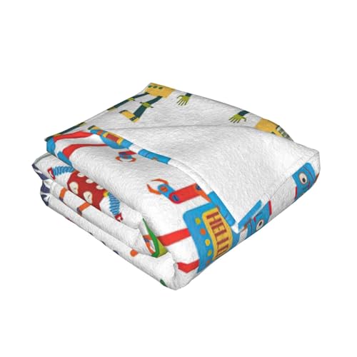 Couverture flanelle robots mignons plaid voiture couverture douce salon
