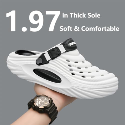 Breathable Slip-On Sandals for Men, 5cm/1.97in Summer Hollow Thick-Soled Beach Sandals, Non-Slip Eva Light and Comfortable Slippers, Suitable for Indoor and Beach Activities2