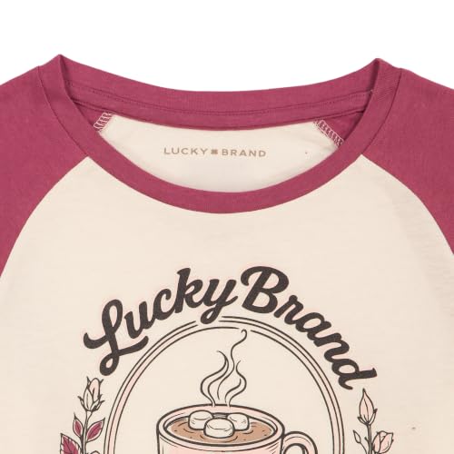 Image of Lucky Brand Girls' Long Sleeve Graphic T-Shirt, Tagless Cotton Tee with Fun Designs