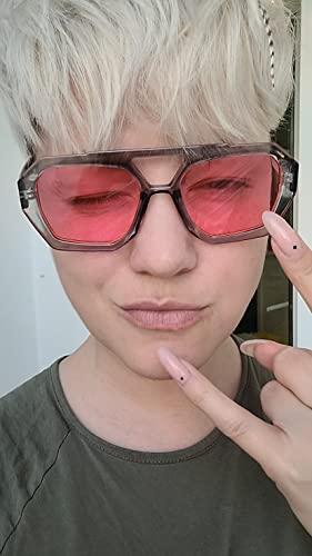 FEISEDY Vintage Square 70s Flat Pilot Sunglasses Women Men Fashion Sunnies B41083