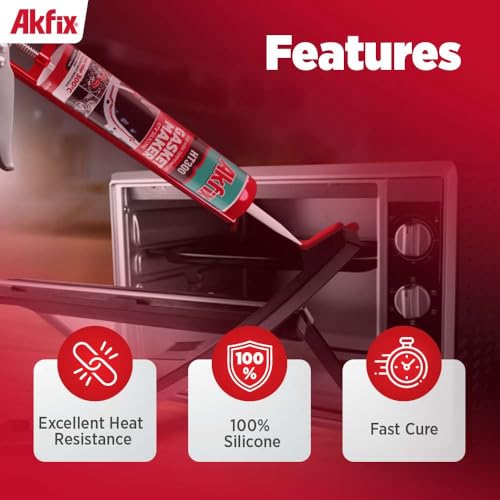 Image of Akfix HT300 High Temp Silicone Gasket Maker (1x10.1 fl.oz.) - Red RTV Gasket Sealer, Flexible High Heat Silicone Sealant Up to 600F, Valve Cover Gasket Sealant for Automotive | 1 Pack