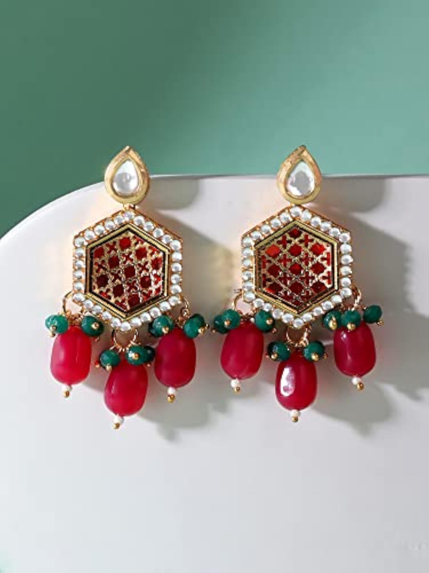 Kundan Ethnic Drop Earring For Women